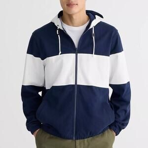 J. Crew Sweatshirt Mens Full-zip Rugby Hoodie Preppy Ivy Style Navy Blue Size‎ M